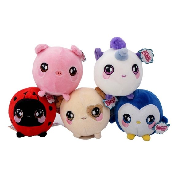 Squeezamals Series 2 (Lot of 5) Scented Unicorn Dog Ladybug Penguin Pig 3.5 in - Picture 1 of 7